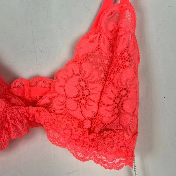 NWT We are HAH x Free People Chi Bralittle Lace Bra Fried Salmon Size Small S - Picture 4 of 9